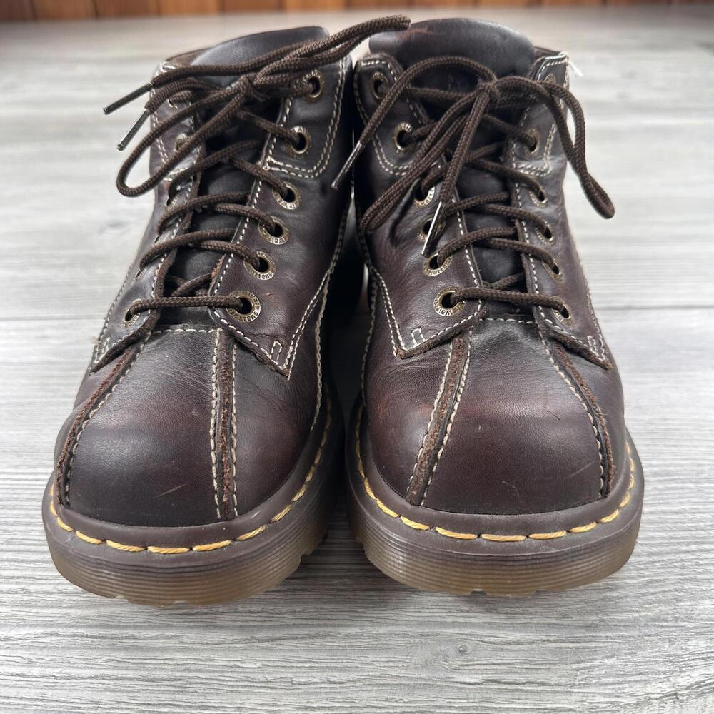Dr Martens Daisy Boots Womens 8 Brown Chunky Platform Heels Flower Power 12281 - Picture 2 of 8